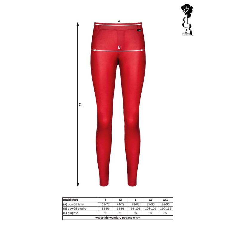 Bielizna - BRLIDIA001 legginsy czerwone rozmiar XXL